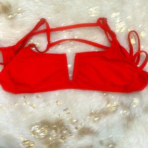Red swimsuit top!